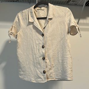 Mango beige linen shirt (4)